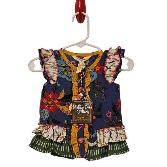 Matilda Jane Tunic/Dress – Size 0–3 Months – Multicolored Floral Pencil Ruffles - Picture 2 of 8